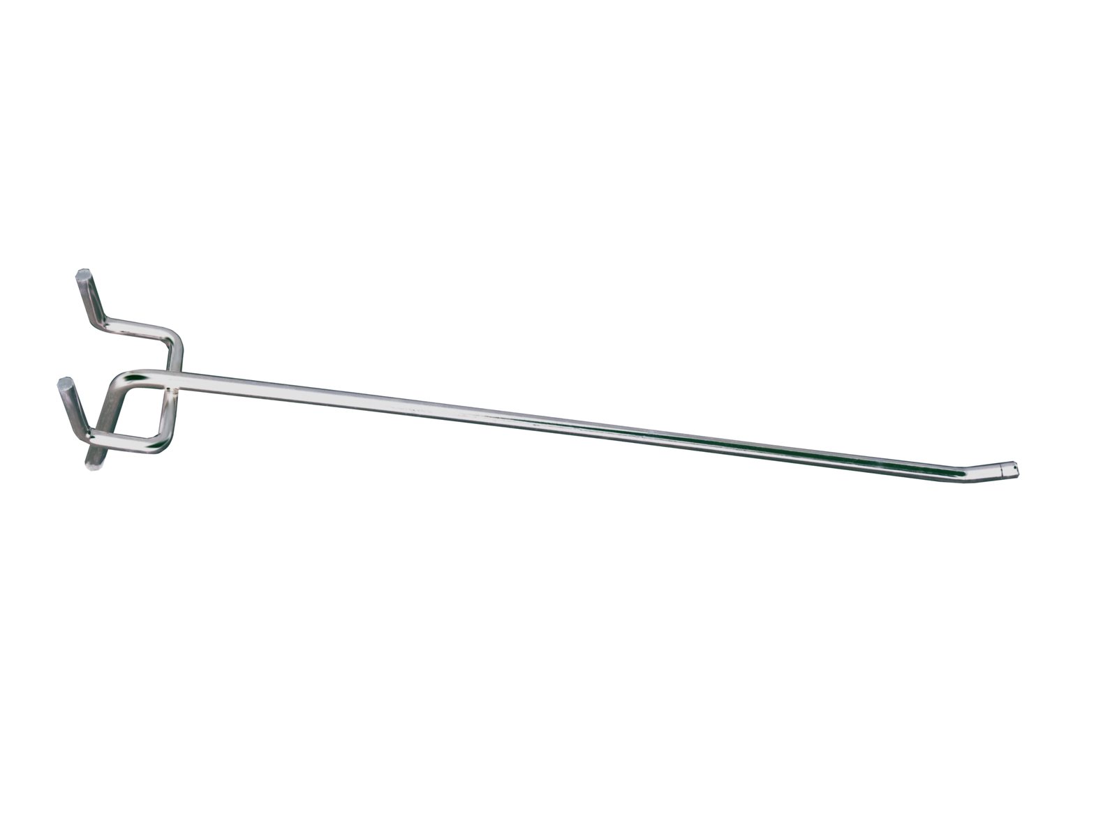 Single wire hook with a bent fixing end and an upturned tip